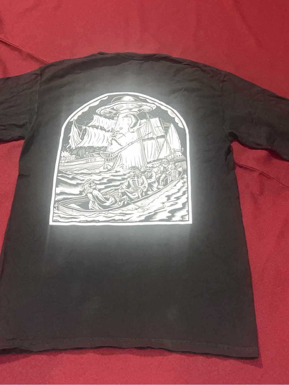 COVE SURF COMPANY Black Graphic Back-Print T-Shirt Size Small